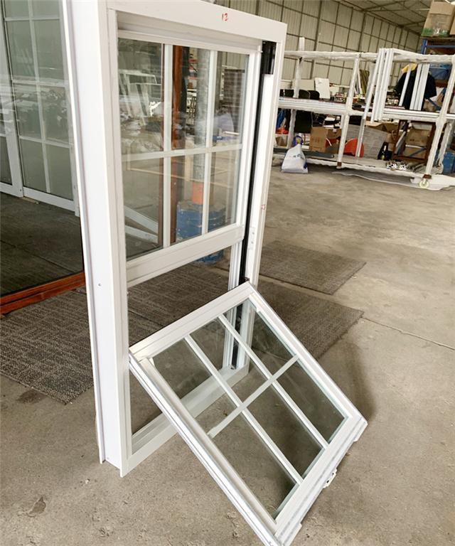 Custom american style black aluminum double glazed glass up down vertical sliding double-hung sash window