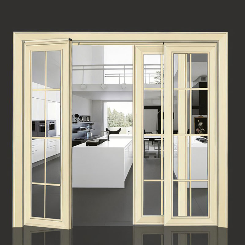 Aluminum double glass swing casement sliding doors glass aluminum Pd door