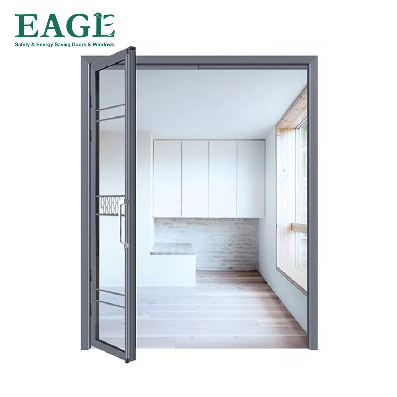 Aluminum double glass swing casement sliding doors glass aluminum Pd door