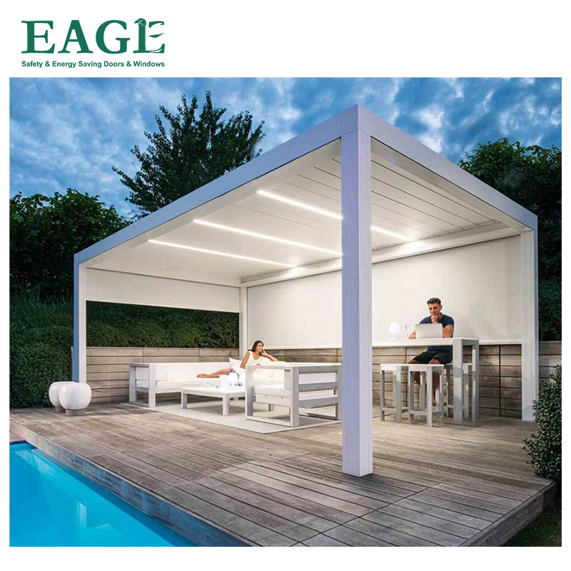 3x3 3x4 4x4 6x4 m OEM Factory Modern Outdoor Bioclimatic Pergola Aluminum Louver Pergola