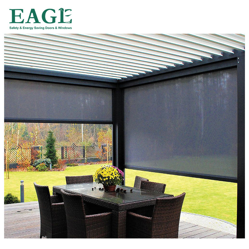 Outdoor Modern Aluminium Pergola Electric wind curtain