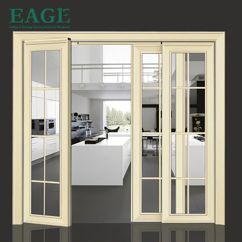 Insulated glass aluminum pd door slide and swing pt door