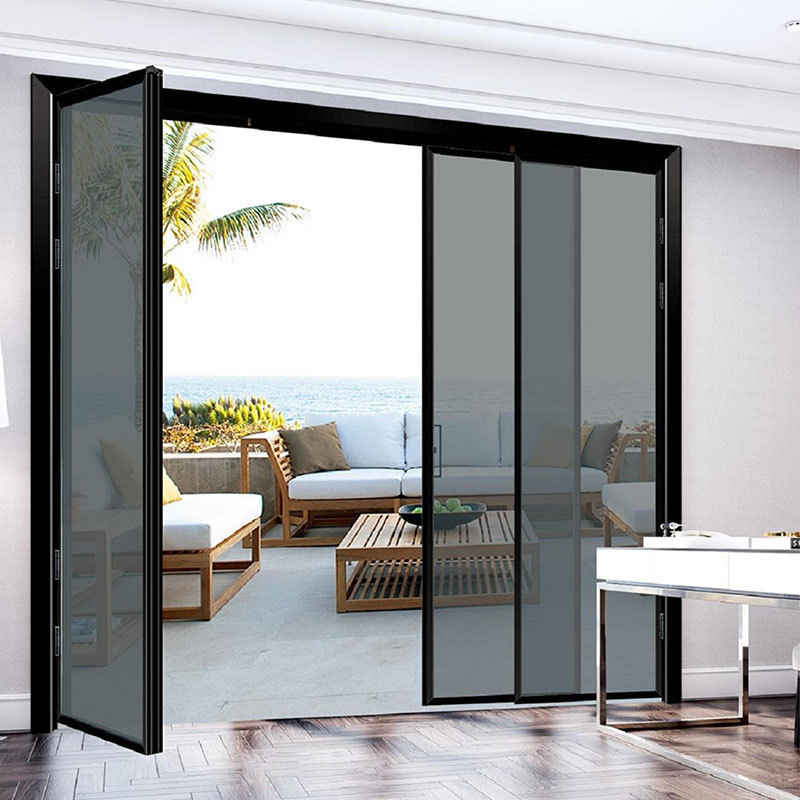 Aluminium four double open swing casement sliding doors glass aluminum Pt Pd door