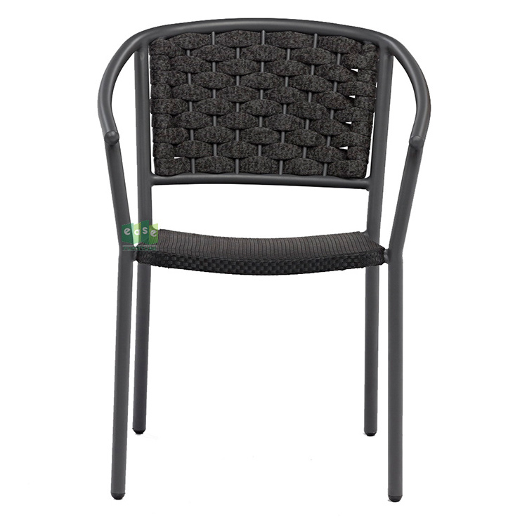 (E3036) Occasional patio outdoor dining chair furniture with gray rope