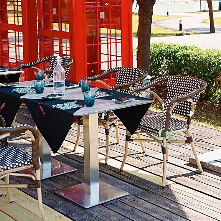 (E1040) Outdoor garden cafe synthetic rattan furniture french paris bistro dining chair