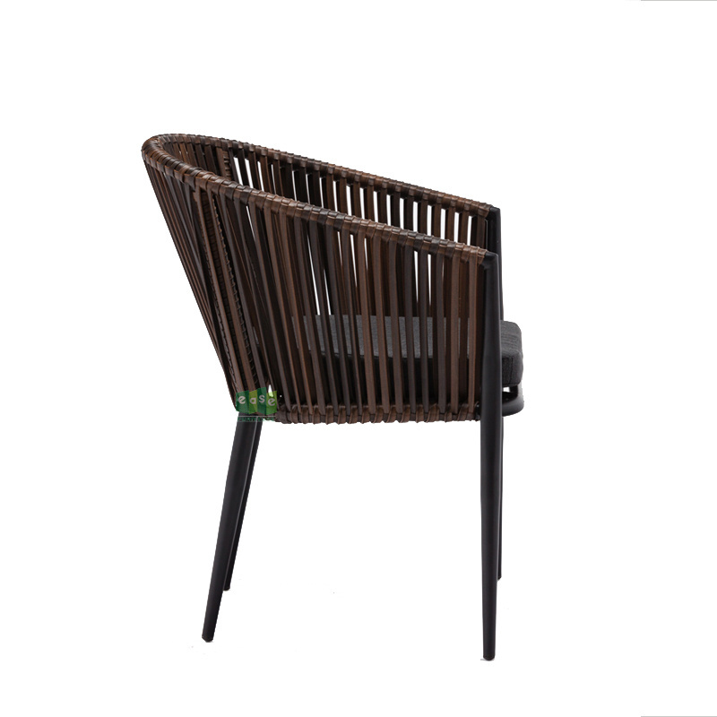 (E7083D) Modern outdoor dine furniture synthetic woven wicker rattan dining arm chair