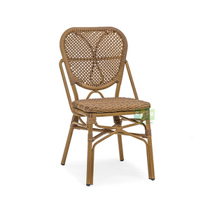 (E1093RD) Modern nordic indoor woven wicker rattan dining chair outdoor furniture