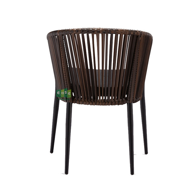 (E7083D) Modern outdoor dine furniture synthetic woven wicker rattan dining arm chair