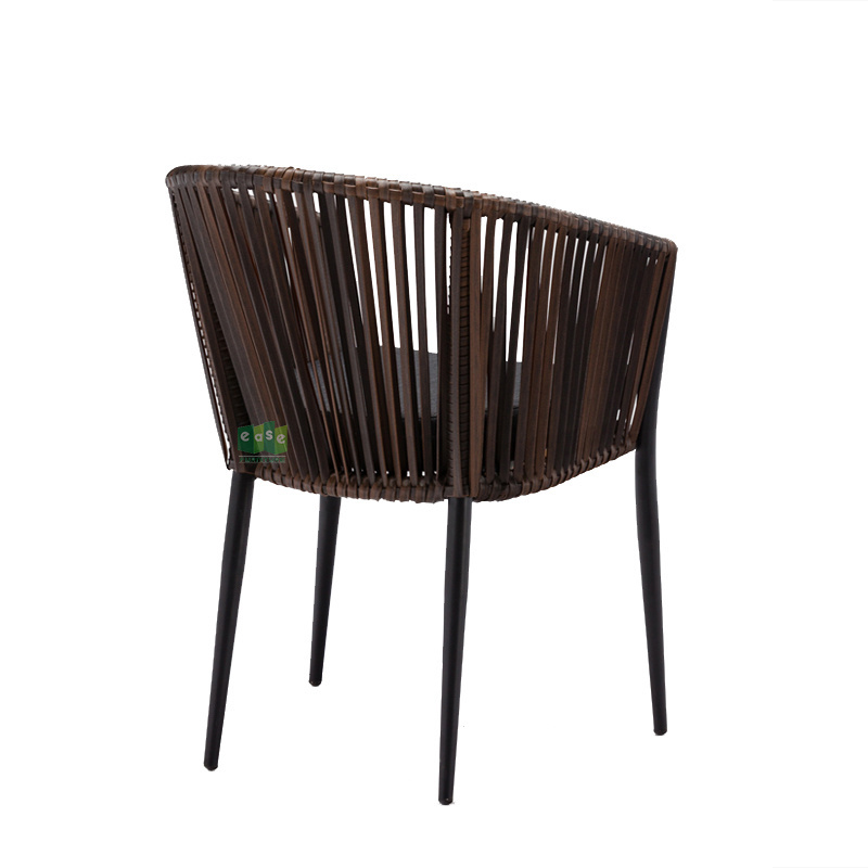 (E7083D) Modern outdoor dine furniture synthetic woven wicker rattan dining arm chair