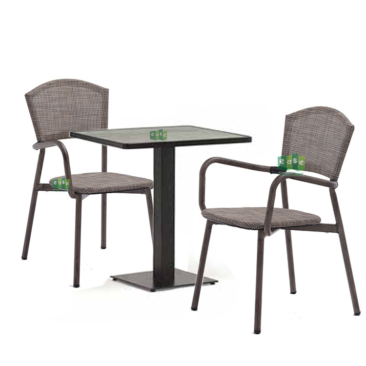 (E1160+E9612TCS1) Cafeteria restaurant outdoor aluminum table and chair commercial