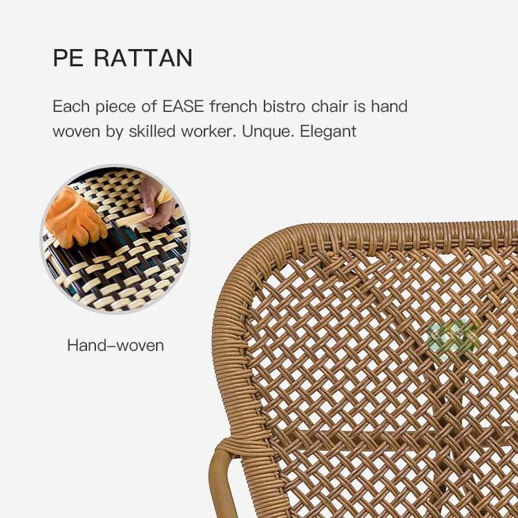 (E1093RD) Modern nordic indoor woven wicker rattan dining chair outdoor furniture