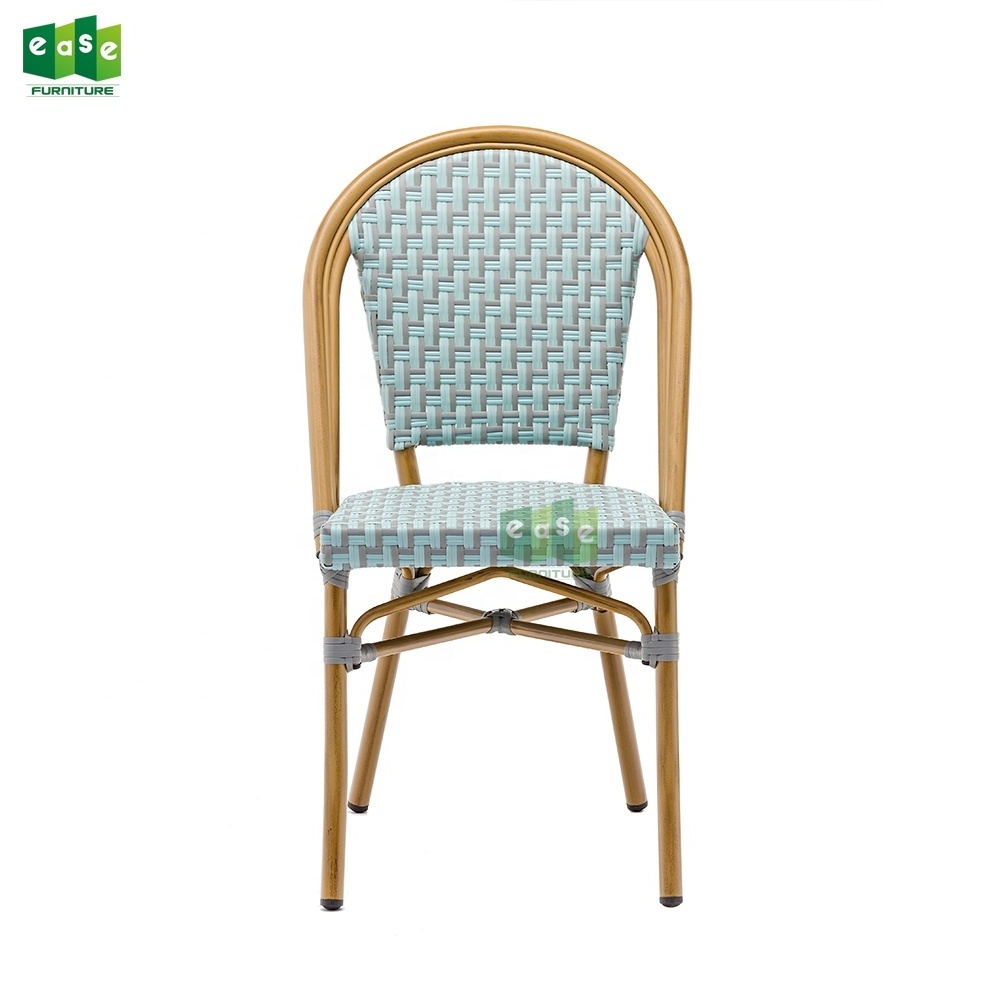 (E1187B) Aluminum restaurant parisian cafe rattan french bistro chairs