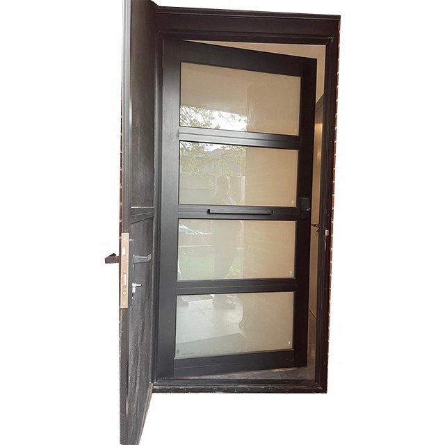 EBA AS2047 residential aluminum double entry doors arch main door design exterior french doors with blinds