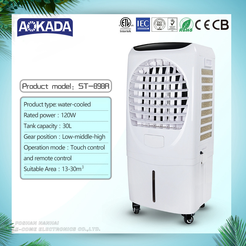 Factory Price 30L Multi-gear Strong Ice Cooler Fan Cheap Portable ION Air Conditioner Best Selling Evaporative Home Air Cooler