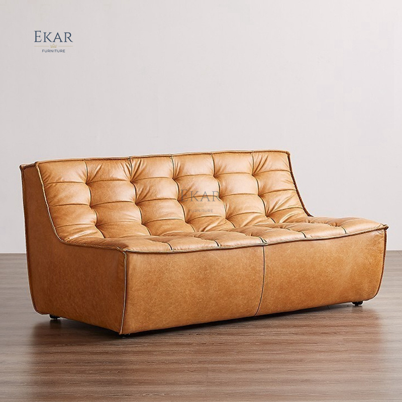 EKAR FURNITURE modern malaysia made furniture genuine camel leather sofa