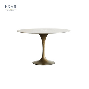 Europe Kitchen Modern Hierro Base Small Round 4 chair Table  Restaurant Furniture Round Dining Table