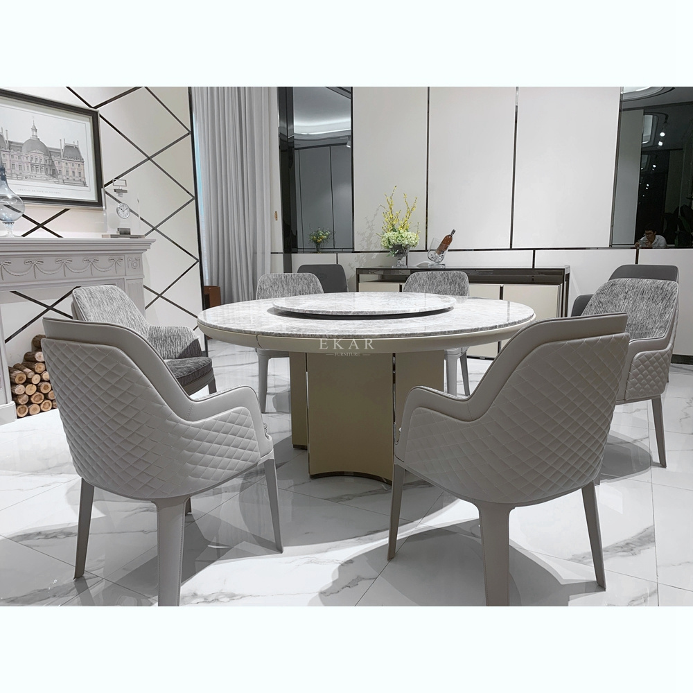 Marble And Chair Set Modern White Top Chinese Full Solid Wood 14 Seater Italian Light Round A Luxury Dining Table