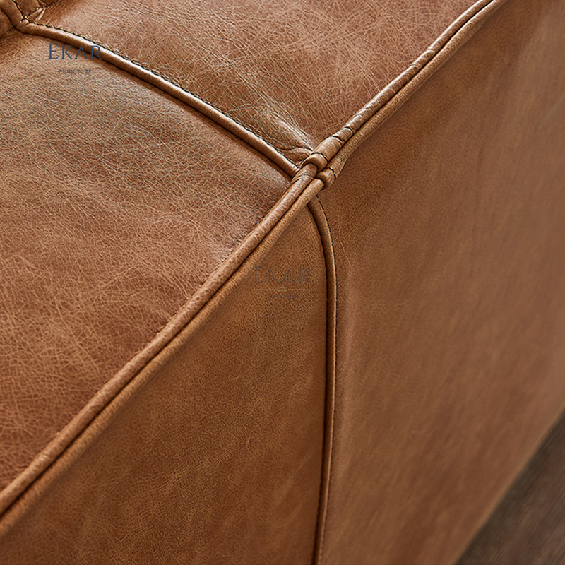 EKAR FURNITURE modern malaysia made furniture genuine camel leather sofa