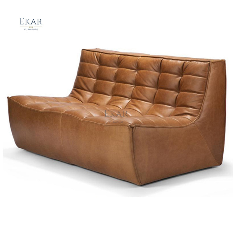 EKAR FURNITURE modern malaysia made furniture genuine camel leather sofa