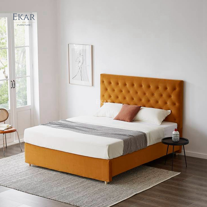 New Design Ekar Eco Leather Half Leather Bedroom Queen Bed