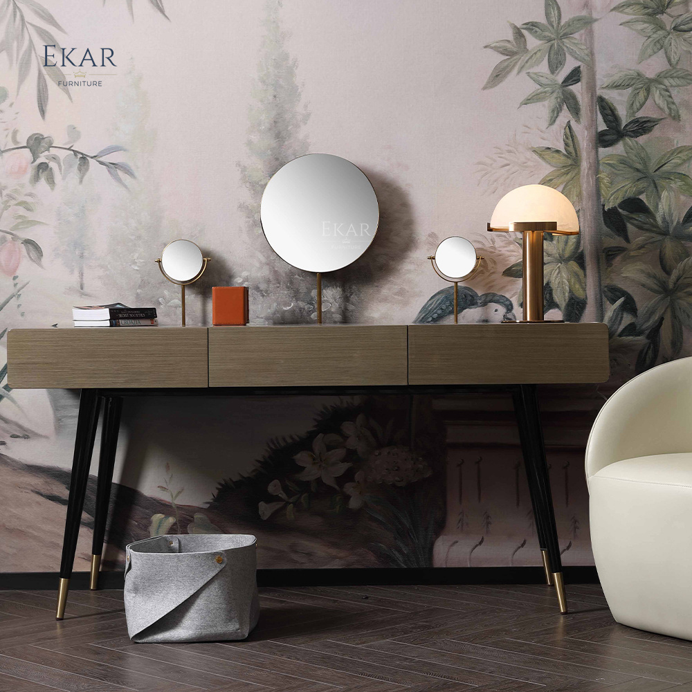 Make up vanity table set Modern european vanity Dressing Table With Mirror and stool mirrored dressing table