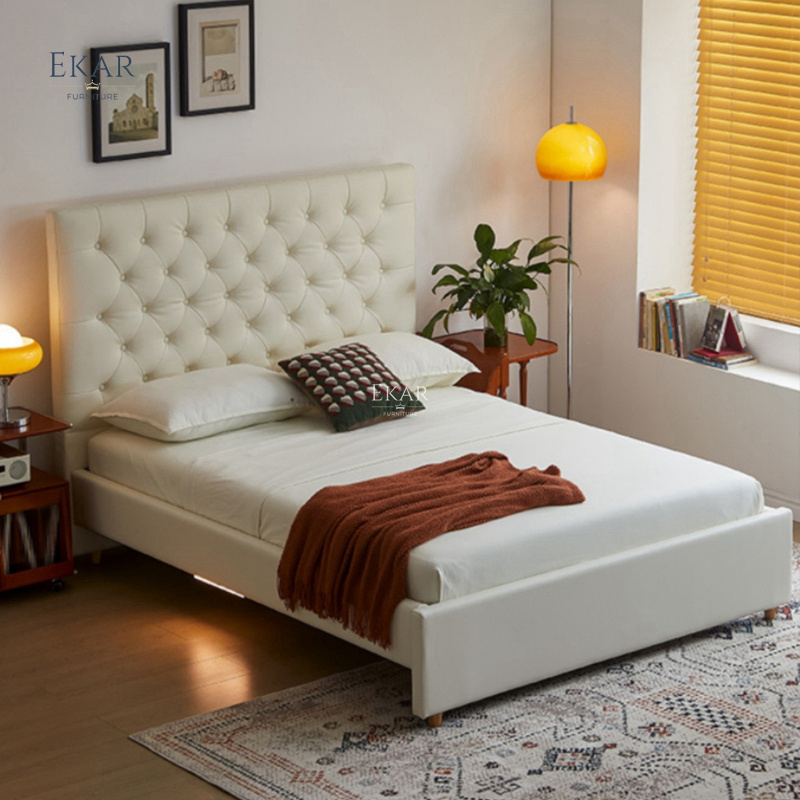 New Design Ekar Eco Leather Half Leather Bedroom Queen Bed