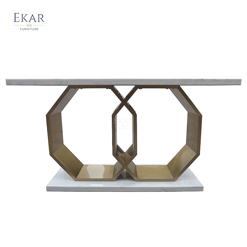 Modern Design Living room Sets Luxury Metal Console Table Modern Mirrored Hallway Table Luxury Marble Top Gold Console Table