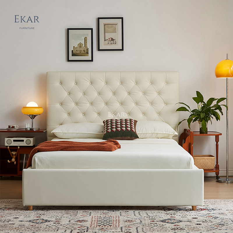 New Design Ekar Eco Leather Half Leather Bedroom Queen Bed