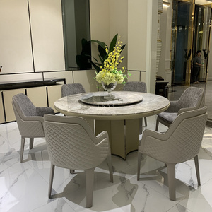 Marble And Chair Set Modern White Top Chinese Full Solid Wood 14 Seater Italian Light Round A Luxury Dining Table