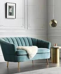 Luxury Flower Shell Shaped Sofa Chair Gold Brass Metal Upholstery Velvet Fabric 2 Seater Living Room Furniture Modern Chair