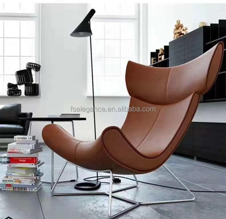 modern designer furniture fiberglass leather lounge leisure living room home furniture accent Imola arm Chair