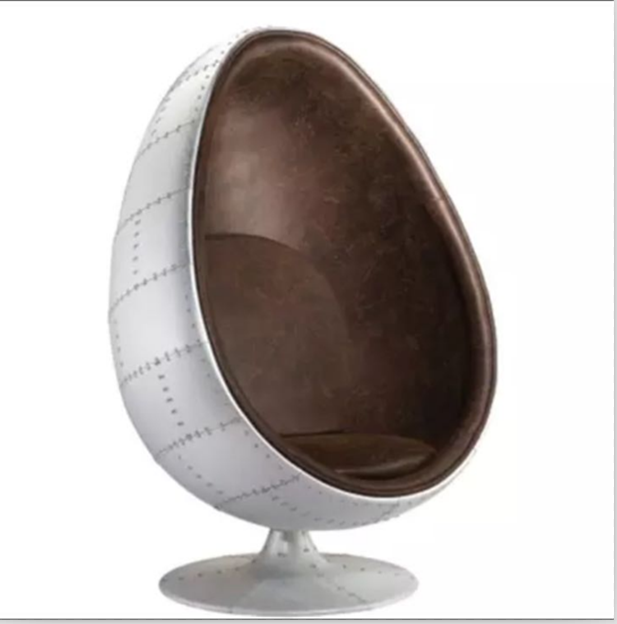 leisure space retro accent oval home furniture swivel speaker aluminum pod eye chair for sale