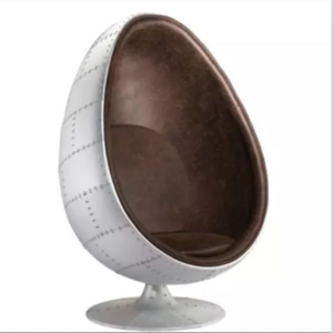 leisure space retro accent oval home furniture swivel speaker aluminum pod eye chair for sale