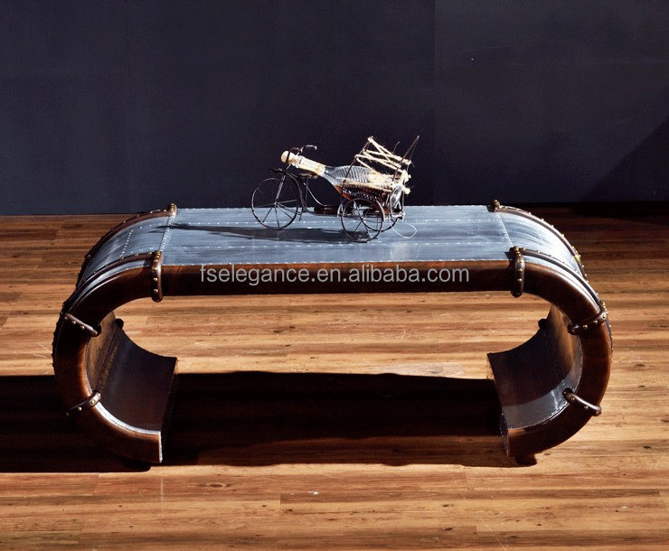 aluminum spitfire storage function living room home aviator furniture half dome centre top tea coffee table