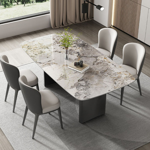 12 seater dinning modern marble stainless steel tea table design kitchen luxury marble dining table