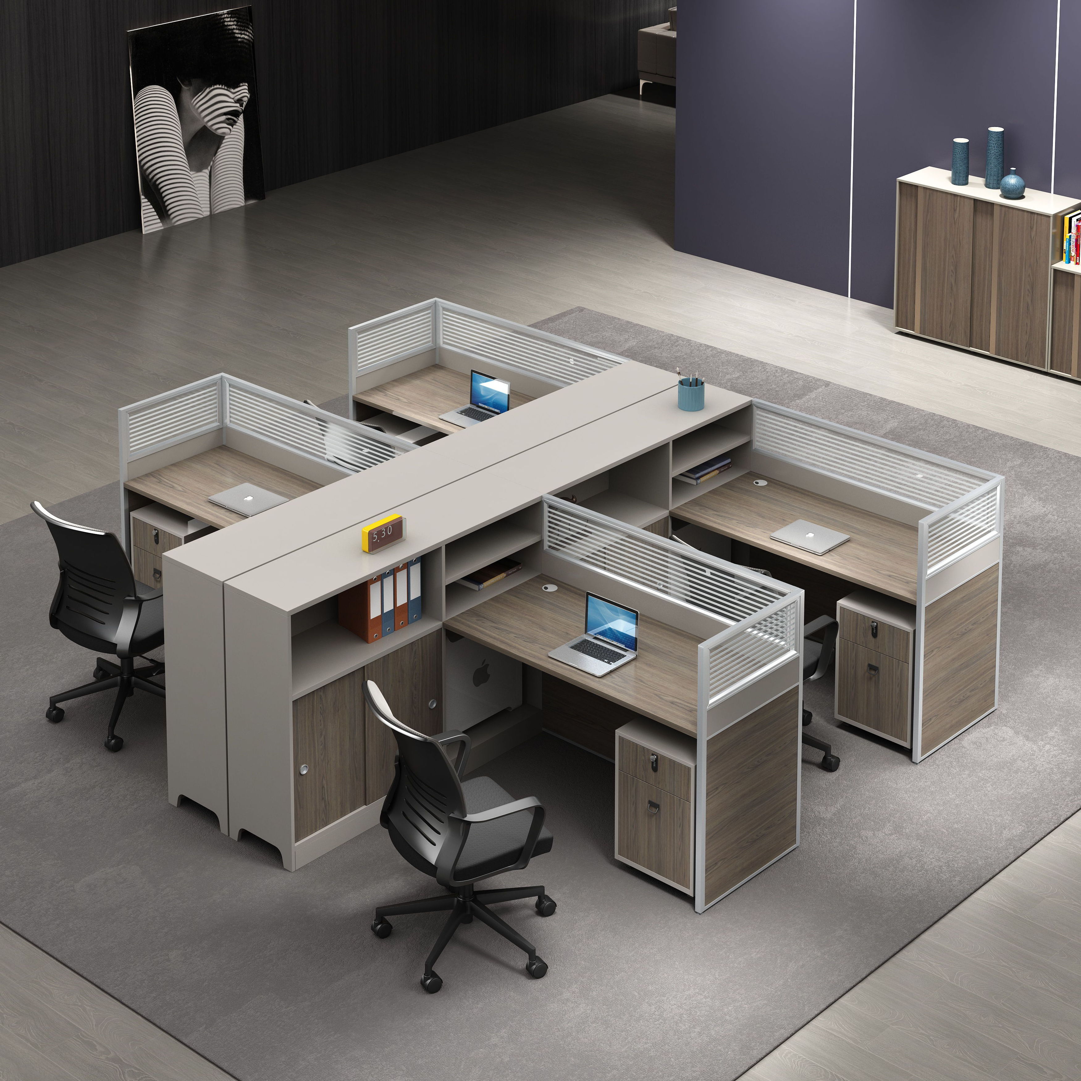 Modern furniture Office partition ergonomic Call Center Desk Modular 4 6 Person Cubicle workstation