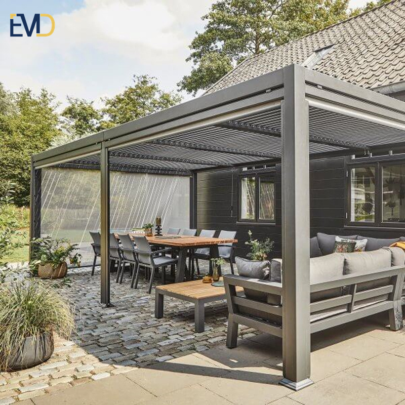 Freestanding sunshade protection garden villa pavilion with curtains waterproof