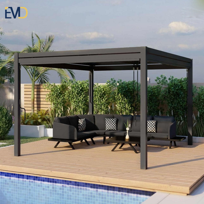 Freestanding sunshade protection garden villa pavilion with curtains waterproof