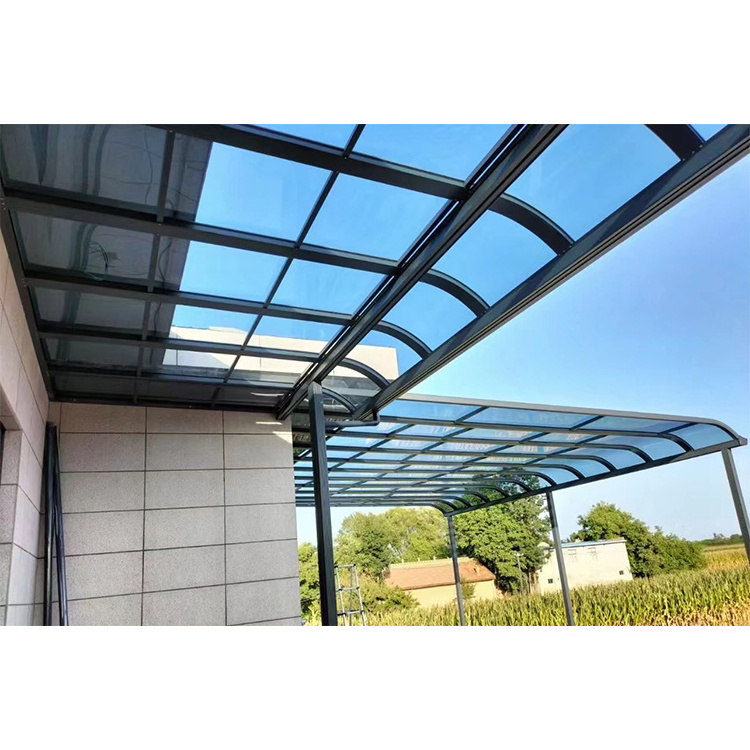 outdoor sun shade playground canopies Aluminum alloy fire resistant french awnings sun rain canopy with Gutter