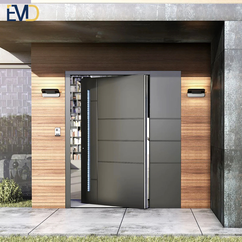 Popular design new style villa aluminium exterior entry security metallic pivot door