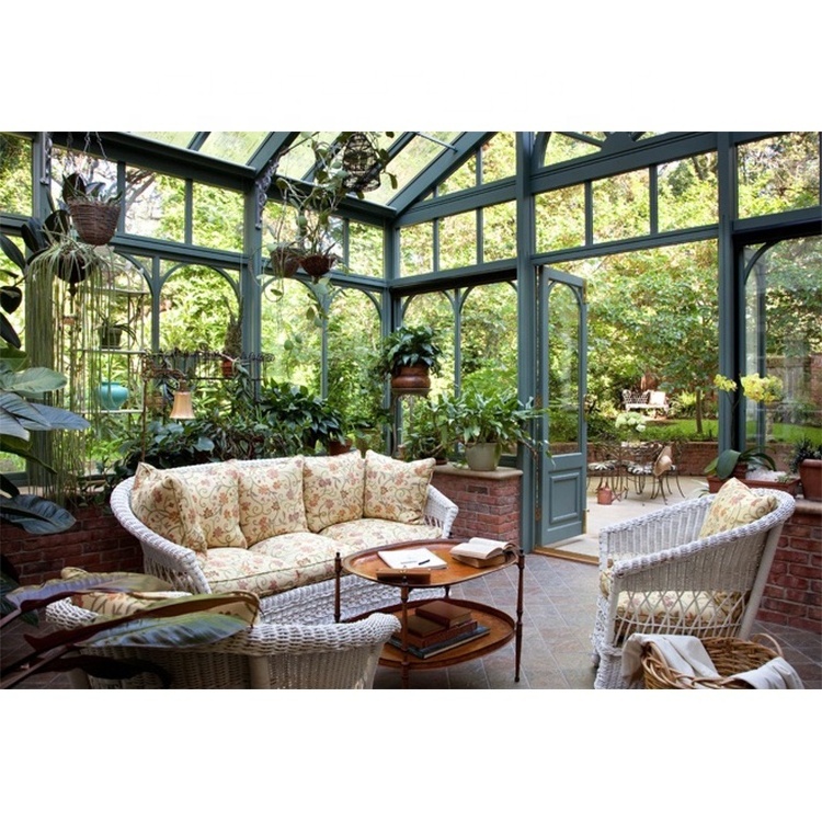 luxury big outdoor glass sunroom four 4 seasons victorian conservatory greenhouse for garden patio backyard