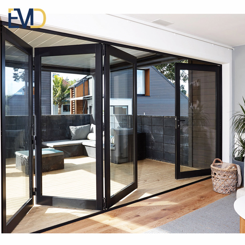 Factory customized modern design house patio exterior double glass soundproof bifold door