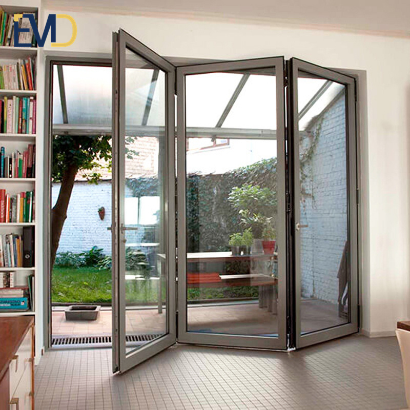 Factory customized modern design house patio exterior double glass soundproof bifold door