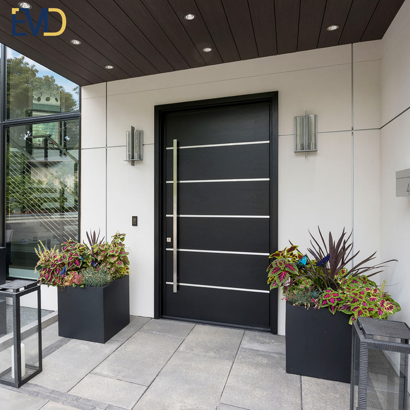 Popular design house aluminum soundproof French modern pivot security entry doors