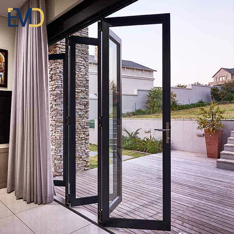 Factory customized modern design house patio exterior double glass soundproof bifold door