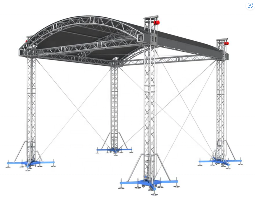 Arched Shape Roof System 390mm Square Truss Construction with Canopy And Walls