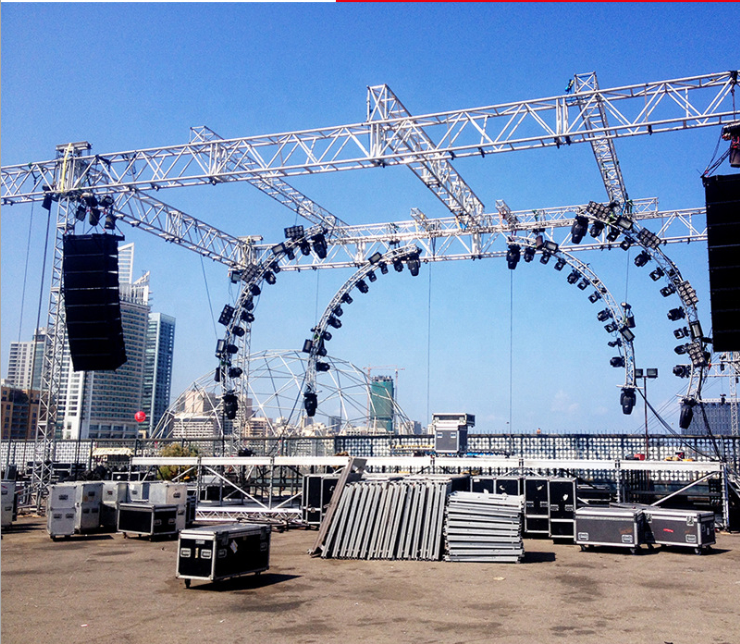 Easy install stage lighting truss Sound System studio truss aluminum Line array Lift Tower hoist Speaker Layer Truss