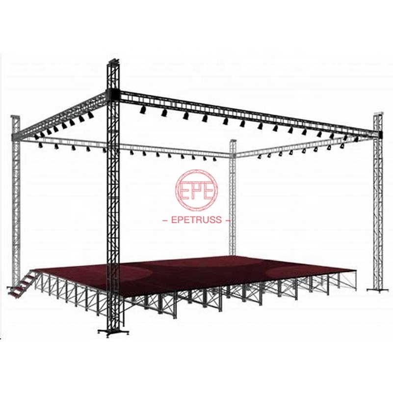 Arched Shape Roof System 390mm Square Truss Construction with Canopy And Walls