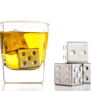 FSE  Dice Shaped Stainless Steel Ice Cube Stainless Steel Chilling Whisky Ice Cubes