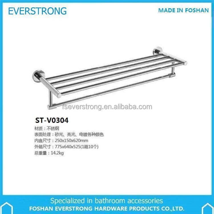 Everstrong double bathroom  towel rack  V0304 stainless steel 304 wall mount towel shelf